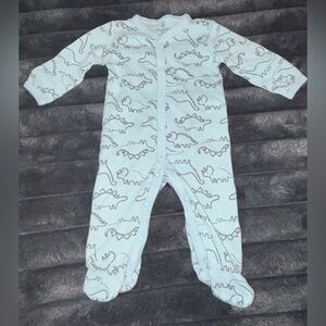 Chick Pea Blue Dinosaur Print Footie